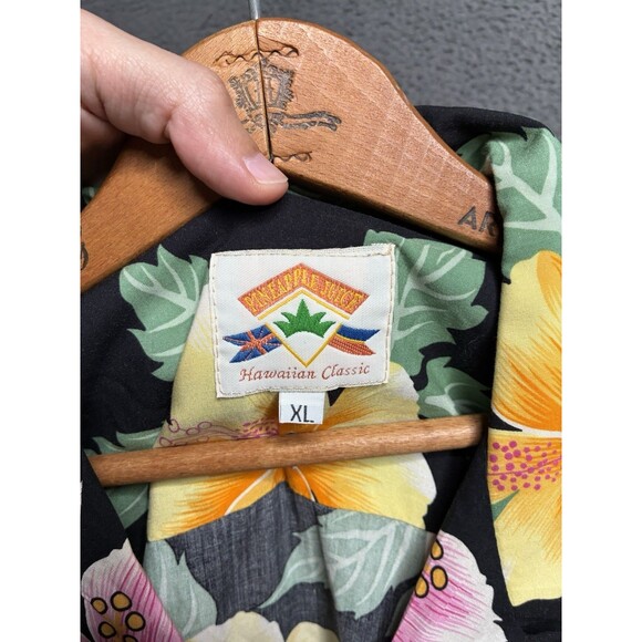 Vtg Loop Collar Hawaiian Shirt Floral Mens XL Rayon Made in USA Rockabilly - Picture 5 of 13